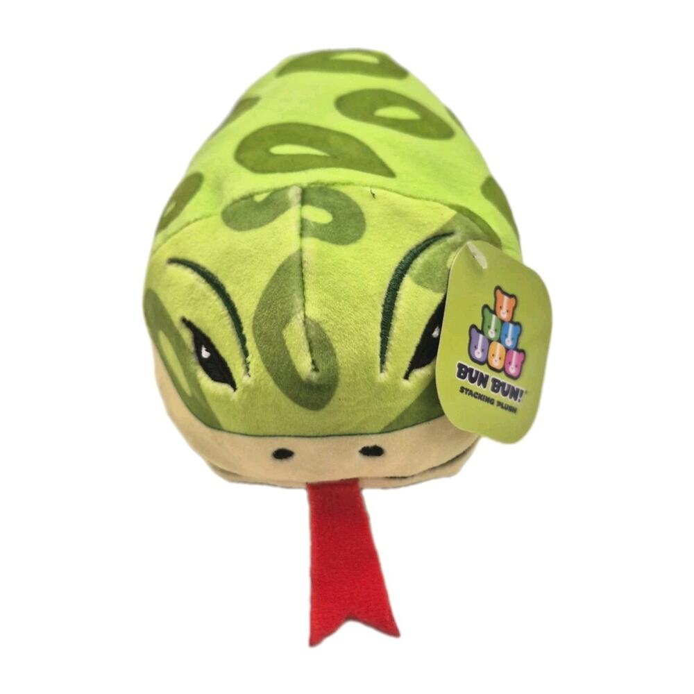 Bun Bun Stacking Plush Snake Green Yellow Soft Stuffed Toy NWT 8" Good Stuff